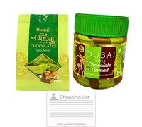 Nutini Dubai Style Chocolate with Creamy Pistachio & Kunafa Filling + Chocolate Spread with Pistachios & Hazelnuts - Indulgent Duo Gift Set - Includes Gifty Goodness Shopping List