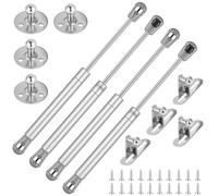 NUTKIT 100N Gas Struts, Hydraulic Cabinet Door Hinges, Soft Open Lift Up Spring lid Supports Hinges for Kitchen Cabinet Cupboard Door, 4 Pack