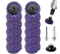 NUTKIT 12PCS Strip Discs, 50mm Stripping Discs for Angle Grinder, Paint Stripper Metal Disc Set with 1Pallet &6corner bars, Grinding Cleaning Metal discs for Remover Paint Coat Rust Oxidation(Purple)