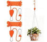NUTKIT 2 Pack Tent Guy Ropes, 4 mm Ratchet Guy Ropes With Rope Tensioner, 4 M Portable Adjustable Fix Camping Rope, Tent Guide Guyline Ropes For Camping, Hiking, Awning, Grow Lights(4mm*4M)