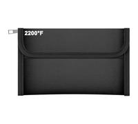 NUTKIT 20 * 12cm Fireproof Bags, 2200℉ Fireproof Document Bag (Black)