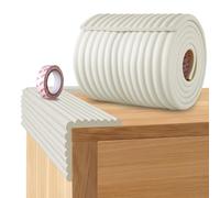 NUTKIT 2m x 200mm Multifunctional Baby Proofing Edge Protector(White) | W-type Foam Protection Strip, Wall Table safety Edge And Corner Guards, Baby Cot Bumpers for Bed Ladder Table Desk edge