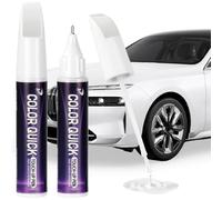 NUTKIT 2PC Touch Up Paint Pen for Cars,2-in-1Car Paint Scratch Repair-White | Fast-Drying, Car Scratch Remover Pen with Precision Application, Suitable for Most Car Wheel/Body Minor Automotive Scratches