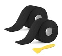 NUTKIT Bath Sealant Strip Self Adhesive, 2PC 19mmx3.2m Caulk Strip, Bathroom Anti Mould Sealant strip, Shower Tray Sealing strip, Waterproof Sealing Tape with shovel for Kitchen, Toilet, Corner, Sink