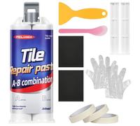 NUTKIT Shower Tray Repair Kit, Bath repair Kit for Porcelain Ceramic and Marble, Bathtub and Sink Repair-kit, Ceramic Tile Repair-kit for Chips Dents Cracks Holes Scratchs (Gray)