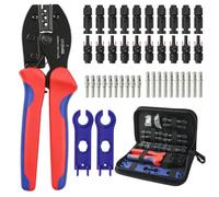 NUTKIT Solar Crimping Tools Set, 10 Pairs Male/Female PV Connectors | Solar Cable Connector with 10 Pairs metal contacts, Crimping Plier Solar Plug Set with 1 Crimping Tool, 2pcs Spanner Wrench