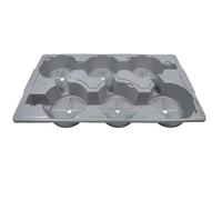 Nutley's 2-Litre Pot Carry Trays, Grey, 6-Hole Plant Pot Holders, Durable and Curbside Recyclable, 55 x 31.5cm, 2 Pack (Without Pots)