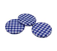 Nutley's 3 x Blue Gingham Jam Jar Lids, 63mm