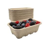 Nutley's 500g Biodegradable Pulp Fibre Fruit Punnets - Compostable & Eco-Friendly Recycled Fibre Trays for Fruit & Veg Harvesting, Storage & Display (25)