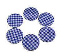 Nutley's 63mm Blue Gingham Lids (Pack of 6)