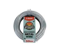 Nutley's Galvanised Metal Garden Wire, 1.4 mm Silver Galvanised Steel, Length 50 m, Metal Wire for DIY Enthusiasts, Florists and Gardeners, Ideal for Crafting, Modelling, Binding Plants and More
