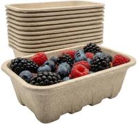 Nutley's Kitchen Gardens Nutley's 500G Biodegradable Pulp Fibre Fruit Punnet, Pack Of 500, Compostable, Eco-Friendly Recycled Trays, Fruit & Veg Harvesting