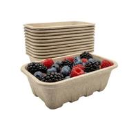 Nutley's Kitchen Gardens Nutley's 500G Biodegradable Pulp Fibre Fruit Punnet, Pack Of 75, Compostable, Eco-Friendly Recycled Trays, Fruit & Veg Harvesting