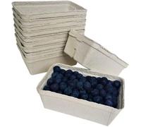 Nutley's Kitchen Gardens Nutley's Biodegradable Fibre Fruit Produce Punnet Trays Compostable Sustainable Eco-Friendly Retail 250G - Pack Of 100