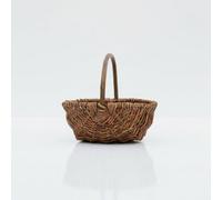 Nutley's Kitchen Gardens Nutley's Rustic Willow Hand Made Garden Trug Basket Oval Natural Brown Carrier With Handle - Small 28Cm X 19Cm