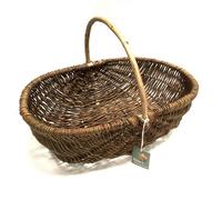 Nutley's Kitchen Gardens Nutley's Rustic Willow Hand Made Garden Trug Basket Oval Natural Brown Carrier With Handle - Large 54Cm X 38Cm
