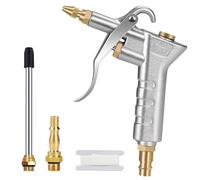 Nutmanel Air Blow Gun Air Compressor Accessories with 1/4" NPT and 1/4" BSP Air Compressor Quick Connects(Flash Silver)