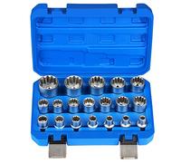 nutmanel CR-V Multi-Tooth Socket Set 19 Pieces 1/2 Inch Multi-Tooth Socket Spanner Set 8, 9, 10, 11, 12, 13, 14, 15, 16, 17, 18, 19, 20, 21, 22, 24, 27, 30, 32 mm