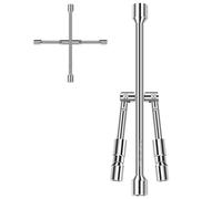 Nutmanel Heavy Duty Cross Wheel Wrench - 4-Way Foldable X-Brace 17/19/21/23mm Socket Set for Car Nuts