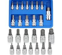 NutManel HEX Bit Socket Set - 13pcs Allen Key Kit, Metric 2mm-14mm, CR-V Socket Holder, 1/4" 3/8" 1/2" Drive for Ratchet and Impact Tools
