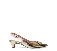 'Nutmeg' Alcantara Court Shoes Moda In Pelle Gold 3