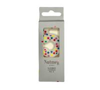 Nutmeg Cake Candle Spots Number 5 Multicolour