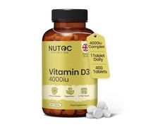 NUTOC Vitamin D3 4000IU Tablets - 400 Micro Tablets, 1+ Year Supply, 6mm Easy Swallow, One A Day, UK Made, Gluten-Free, High Strength - Supports Immune System & Bone Health