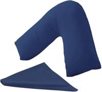 Nutra Nerd V Shaped Pillowcase Cover - 100% Polycotton V pillowcase cover - Neck & Back Support Orthopaedic Pregnancy Nursing V shape Pillow case cover only | Envelope Closure (Navy Blue)