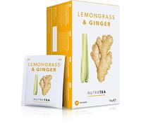 Nutra Tea Lemongrass & Ginger Tea - 40 Individual Wrapped Bags - Herbal Infusion (2 Pack)