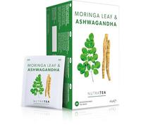 Nutra Tea Moringa Leaf & Ashwagandha - Moringa Tea Bags | Ashwagandha Tea Bags - Rich In Essential Nutrients & Cortisol Balance - 20 Individually Wrapped Bags - Herbal Infusion (1 Pack)