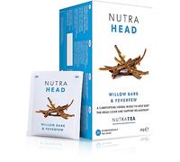 Nutra Tea NUTRAHEAD - Migraine Relief Tea | Headache Tea - For Tension Headache Relief & Migraines with Feverfew, Willow Bark & Rhodiola - 40 Individually Wrapped Bags - Herbal Teas (2 Pack)