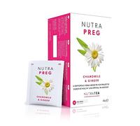 NUTRAPREG - Pregnancy Herbal Tea for Morning Sickness - Help Ease Nausea & Support Mothers Wellbeing with Ginger, Peppermint & Chamomile - 20 Enveloped Tea Bags - by Nutra Tea