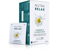 Nutra Tea NUTRARELAX - Night Time Tea For Sleep And Calm | Relaxing Tea Blend Including Chamomile, Passionflower & Lemon Balm - 20 Individual Wrapped Bags - Herbal Infusion (1 Pack)