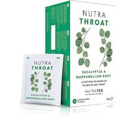 NUTRATHROAT - Throat Herbal Tea | Throat Comfort Tea - for Sore Throat & Coughs with Marshmallow Root, Slippery Elm and Fenugreek - 20 Enveloped Tea Bags - by Nutra Tea