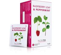 Nutra Tea Raspberry Leaf & Peppermint Tea | Raspberry Leaf Tea For Pregnancy & Expectant Mothers - 40 Individually Wrapped Bags - Herbal Infusions (2 Pack)