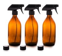 Nutra4Radiance Amber Glass Spray Bottles 500mL - 3 Pack. Durable, Reusable, Multipurpose, BPA-free Set, for Cleaning, Ironing, Bathroom, Kitchen Products, Essential Oils, Plant Watering & Hair Care.