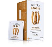 NUTRABOOST - Energy Tea | Herbal Energy Boost Tea - Help With Tiredness And Fatigue -Includes Green Tea, Ginseng & Ashwagandha - 60 Enveloped Tea Bags - by Nutra Tea - Herbal Tea - (3 Pack)
