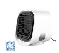 Nutrabreeze Cooling System, Nurabreeze Fan, Nura Breeze Small Mini Portable Air Conditioner with Tank & LED Nightlight, 3 Speed Settings, 7 Color Lights, Instant Cooling, For Bedroom, Office (White)