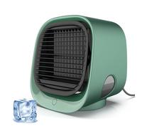 Nutrabreeze Cooling System, Nurabreeze Fan, Nura Breeze Small Mini Portable Air Conditioner with Tank & LED Nightlight, 3 Speed Settings, 7 Color Lights, Instant Cooling, For Bedroom, Office (Green)