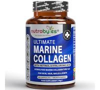 Nutrabytes Ultimate Marine Collagen Supplement, 900mg (60 Capsules) | Type 1 & 3 Hydrolysed Peptides with Hyaluronic Acid, Vitamin C for Skin, Hair, Nail, Joint & Bone Health | 1 Month | Made in UK