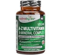 Nutrabytes Vegan A-Z Multivitamin & Mineral Complex, 360 Capsules | 26 Essential Vitamins & Minerals Plant Based Supplement with Turmeric, Iron, Folic Acid and Zinc | 6 Months | UK Made