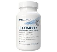 Nutraconcepts B Complex - Daily Energy & Nerve Formula - P5P, Methylcobalamin & Methyl Folate - Inositol & PABA - 60 Vegan Capsules - High Strength - Zero Fillers - Practitioner Grade - Made in UK