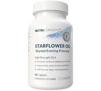 Nutraconcepts Cold Pressed Starflower Oil 1000mg - 60 Vegan Capsules - 20% GLA from Borage - Supports Hormonal Balance, Skin Health & Joint Comfort - Natural Source of Omega-6 - Made in UK