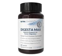 Nutraconcepts Digesta Max - Natural Support for Easier Digestion - Betaine HCL 405mg - Boswellia Serrata 65% - Pepsin & Trypsin - 60 Vegan Capsules - Zero Fillers - Hypoallergenic - Made in UK