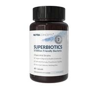 Nutraconcepts Superbiotics - 60 Vegan Capsules - 10 Billion CFU - 6 Strain Probiotic Complex - Gut Health & Immune Support - No Fillers - Hypoallergenic & Vegan - 30 Day Supply - Made in UK