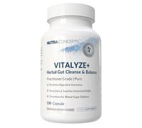Nutraconcepts Vitalyze+ - 150 Vegan Capsules - 12-Herb Herbal Digestive Cleanse - Candida & Gut Flora Balance - With Pau d'Arco, Golden Seal, Psyllium Husk, Glucomannan, Garlic & Chromium - Intestinal