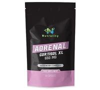 Nutrality Adrenal Cortisol XL Food Supplement 650mg - Botanical Complex with Vitamins & Adaptogens | Daily Wellbeing Support | 60 Vegan Capsules | Made in UK