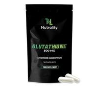 Nutrality Glutathione Supplement 500mg | Energy & Vitality | 30 Capsules | Premium Glutathione for Skin Health, Enhanced Immunity, Defence & Detox Boost | Superior Absorption & Effectiveness