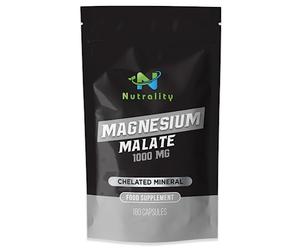 Nutrality Magnesium Malate Supplement 1000mg | Vegan | 180 Capsules