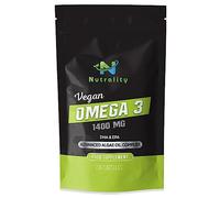 Nutrality Omega 3 High Strength 1400mg Supplement | for Inflammation, DHA, EPA, Joint & Brain Health | Nutritional Fatty Acids | 240 Vegan Capsules